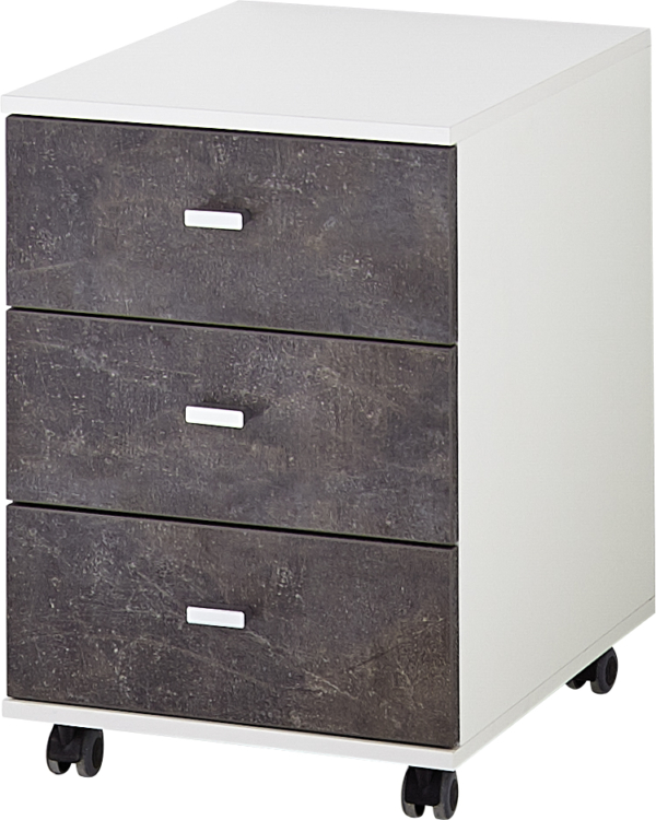 Ladeblok Altino 58 cm hoog - Wit met grijs basalt