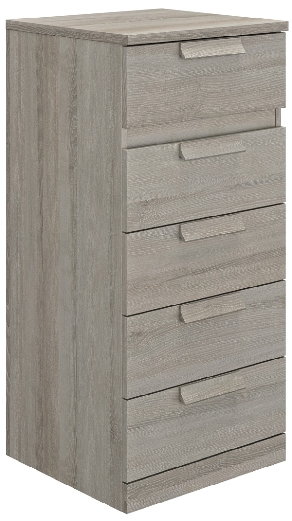 Ladekast Cyrus 102 cm hoog in grijs eiken