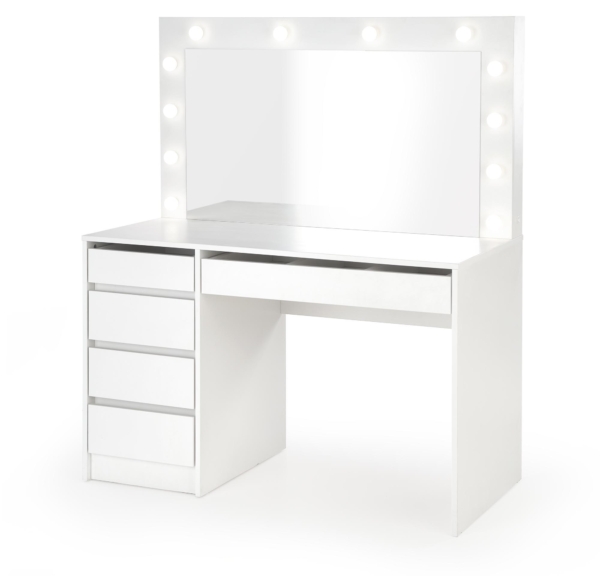 Kaptafel / Make-uptafel Charme wit 120 cm breed met spiegel en led