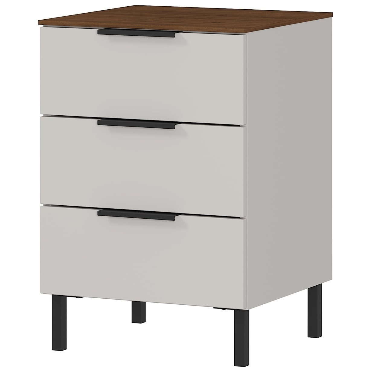 Ladekast California 60 cm hoog in cashmere met walnoot