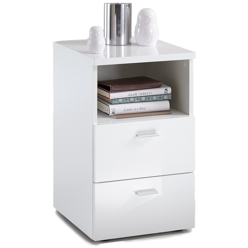 Nachtkastje Colima Small 62 cm hoog - Hoogglans Wit