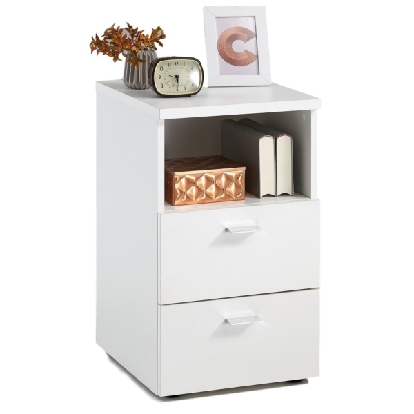 Nachtkastje Colima Small 62 cm hoog in wit