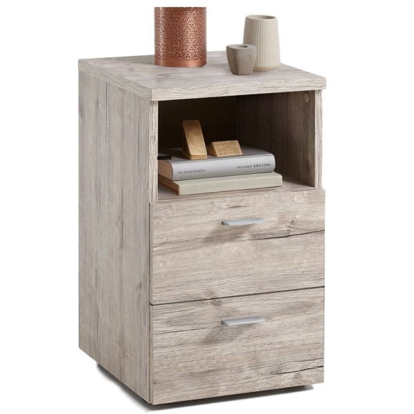 Nachtkastje Colima Small 62 cm hoog - Zand eiken