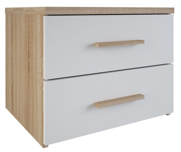 Nachtkastje Selena 40 cm hoog - eiken met wit
