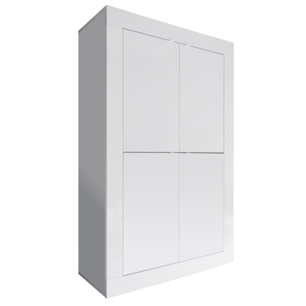 Opbergkast Basic 162 cm hoog - hoogglans wit