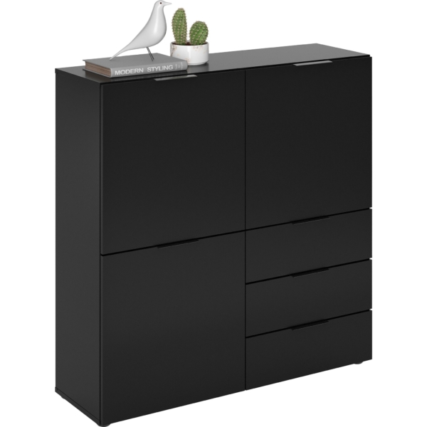 Opbergkast Dark 100 cm breed mat zwart