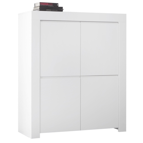 Opbergkast Firenze 140 cm hoog in mat wit