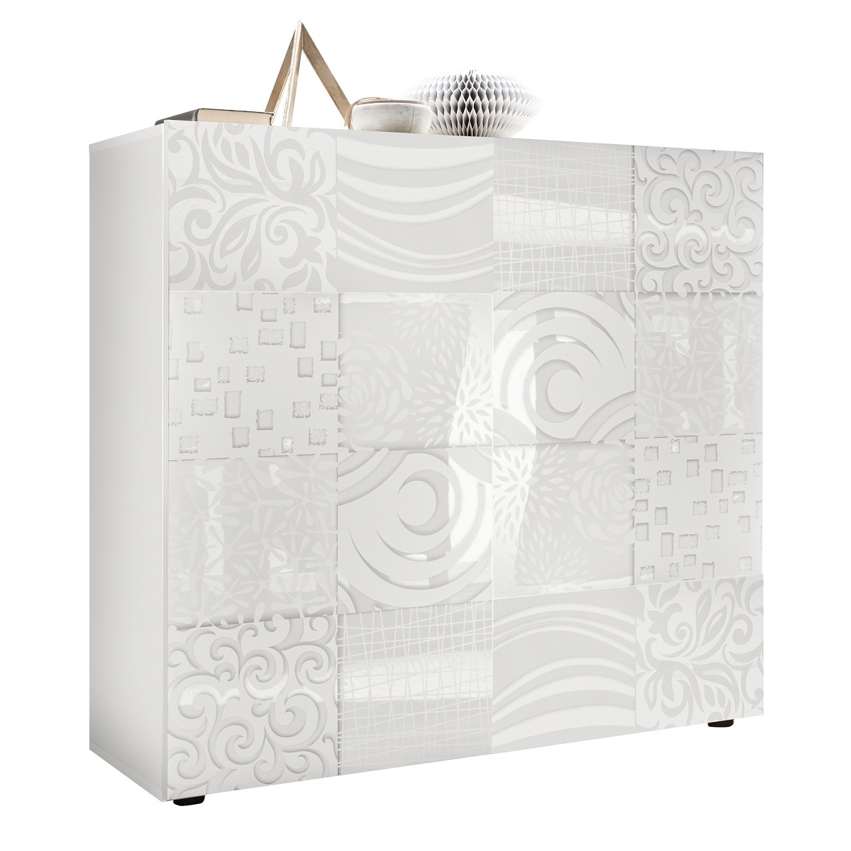 Opbergkast Miro 121 cm breed in hoogglans wit