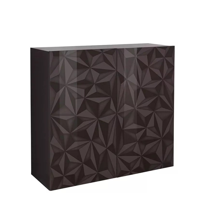 Opbergkast Prisma 121 cm breed in hoogglans antraciet