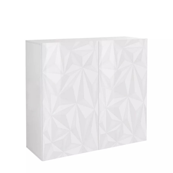 Opbergkast Prisma 121 cm breed in hoogglans wit