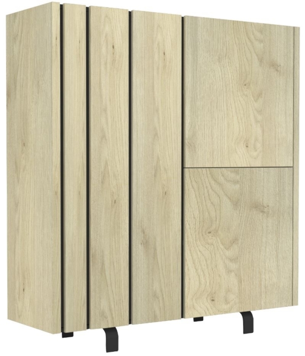 Opbergkast Rush 151 cm hoog in Naturel eiken