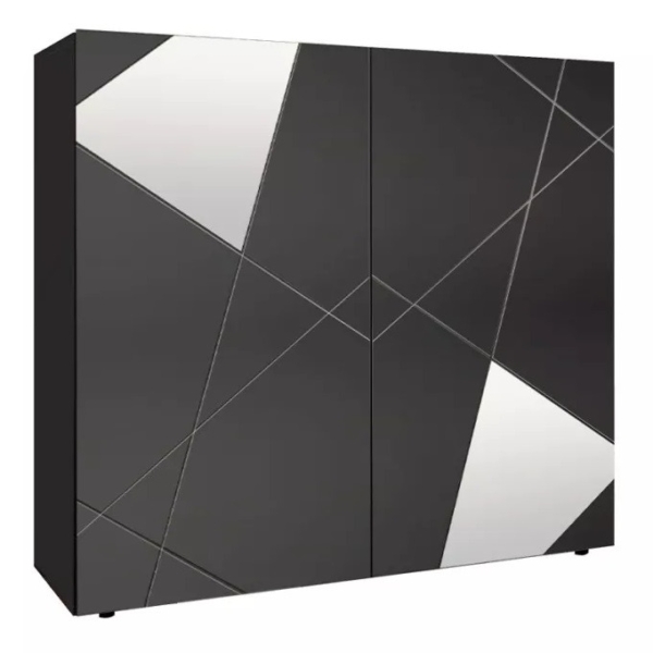 Opbergkast Vittoria 121 cm breed 2 deurs hoogglans grijs