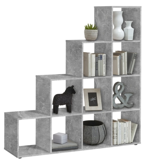 Vakkenkast Mega met 10 vakken grijs beton