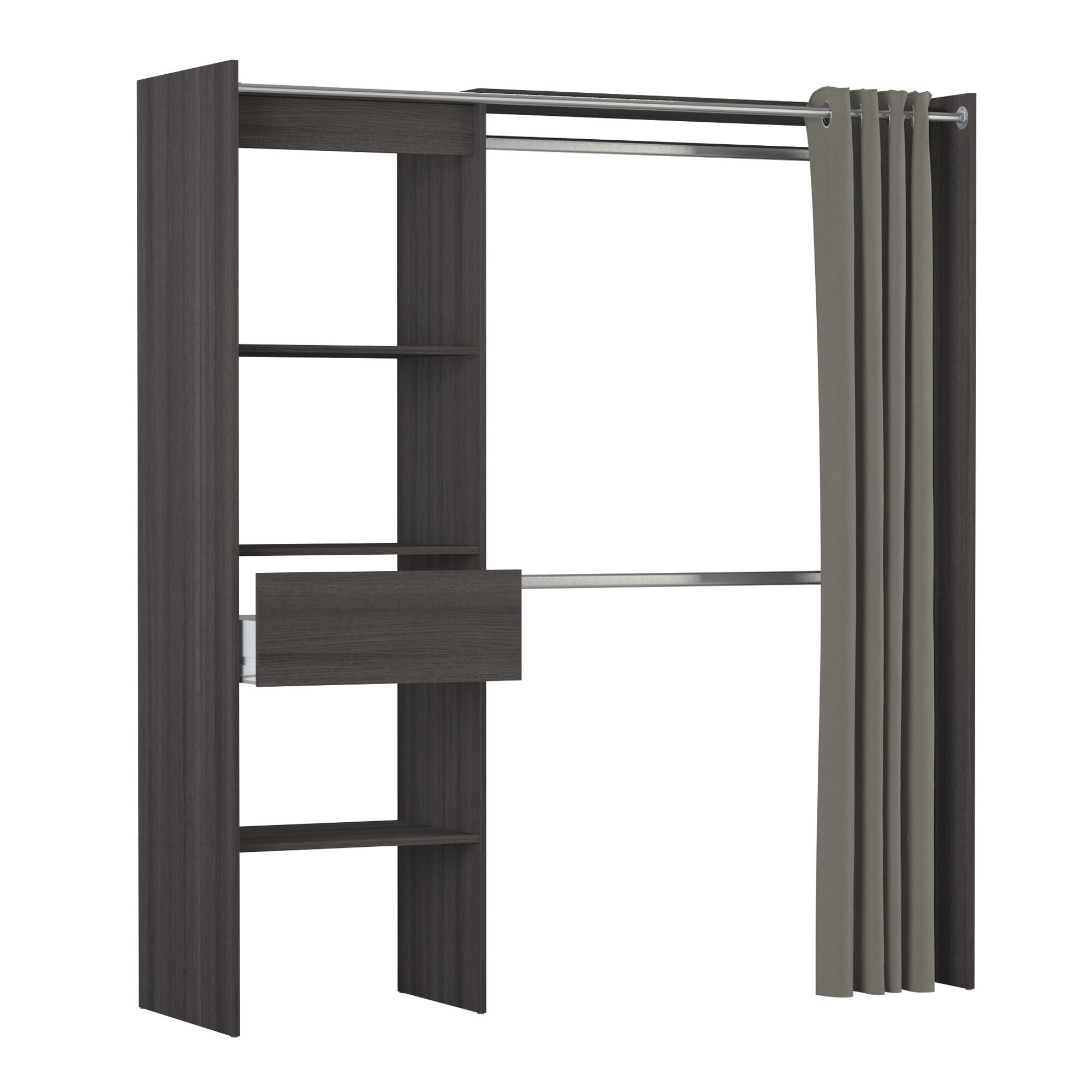 Open kledingkast Chicago 187 cm hoog vulkaan eiken