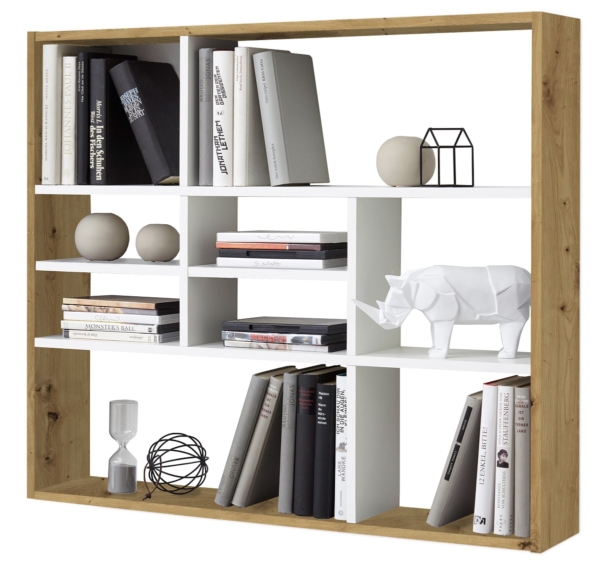 Wandrek Lussy 90 cm breed in artisan eiken met wit