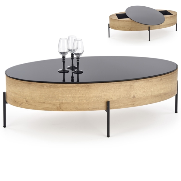 Ovale salontafel Zenga 120x60 cm