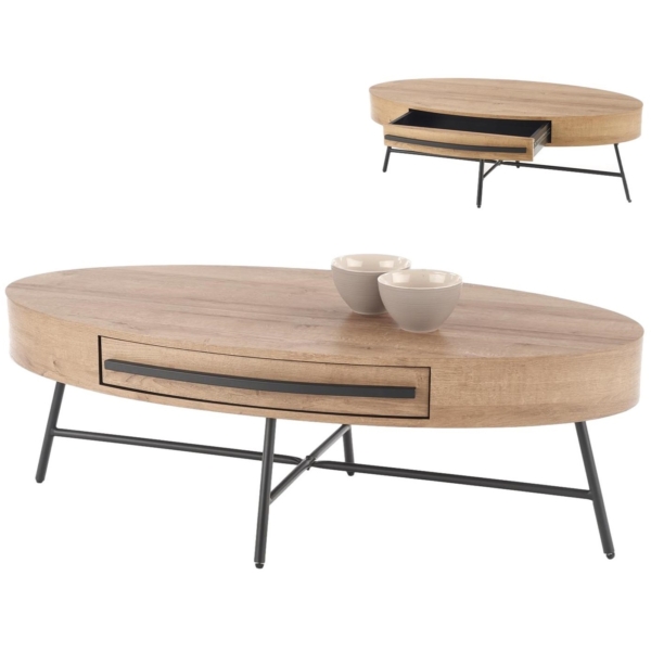Ovale salontafel Carolina 120x60 cm