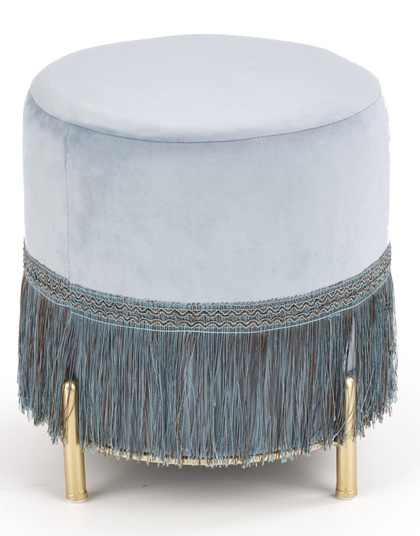 Poef Cosby 40 cm hoog in lichtblauw