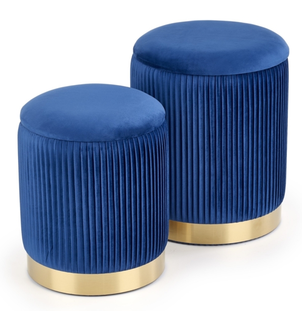 Poef set Monty in blauw