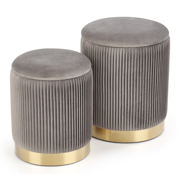 Poef set Monty in grijs