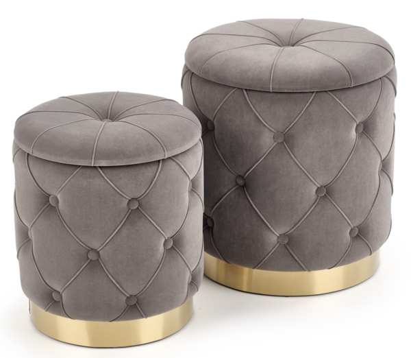 Poef set Polly in grijs