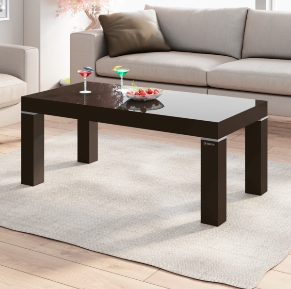 Salontafel PR 120 cm breed hoogglans bruin