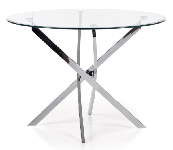 Glazen eettafel Raymond 100 cm breed Chrome