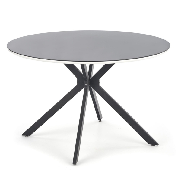 Ronde eettafel Avelar 120 cm breed in zwart met wit