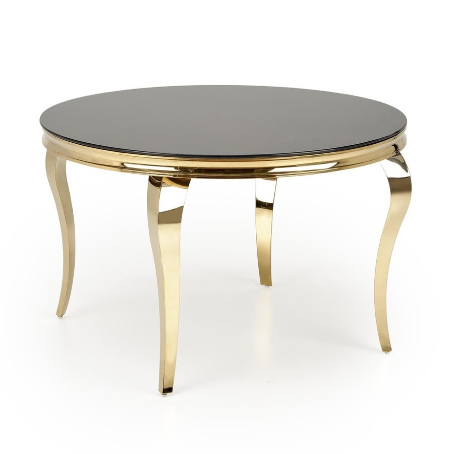 Ronde eettafel Reginald 120 cm zwart met goud