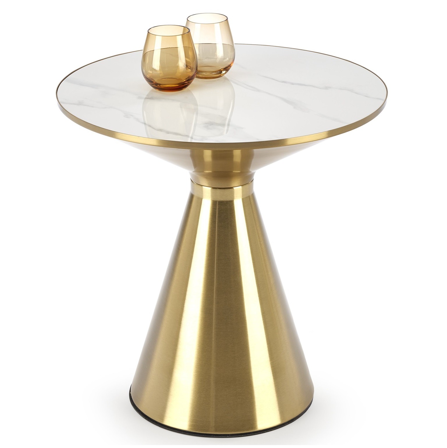 Ronde salontafel Tribeca 50 cm marmer wit met goud