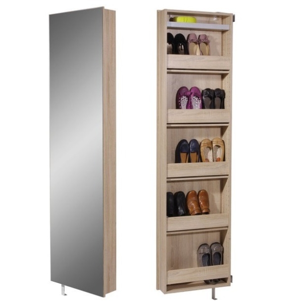 Roterend schoenenkast Elda 195 cm hoog in Sonoma eiken