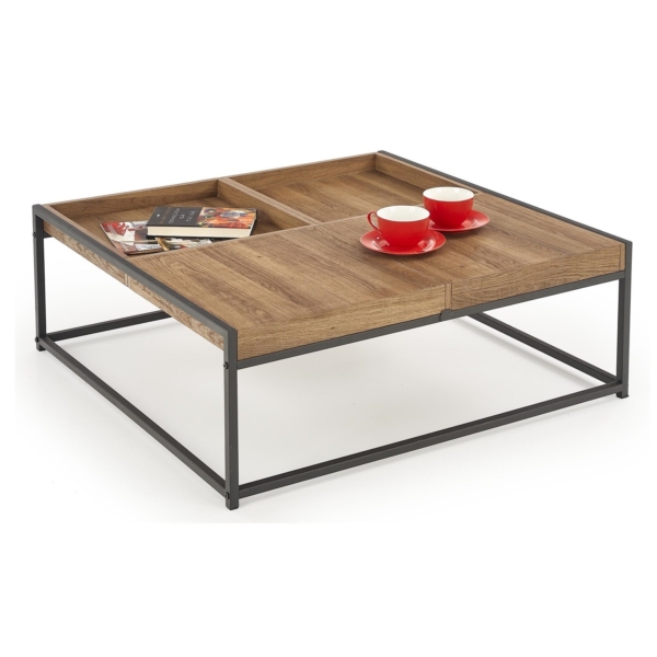 Salontafel Fregata 84 cm breed in goud walnoot