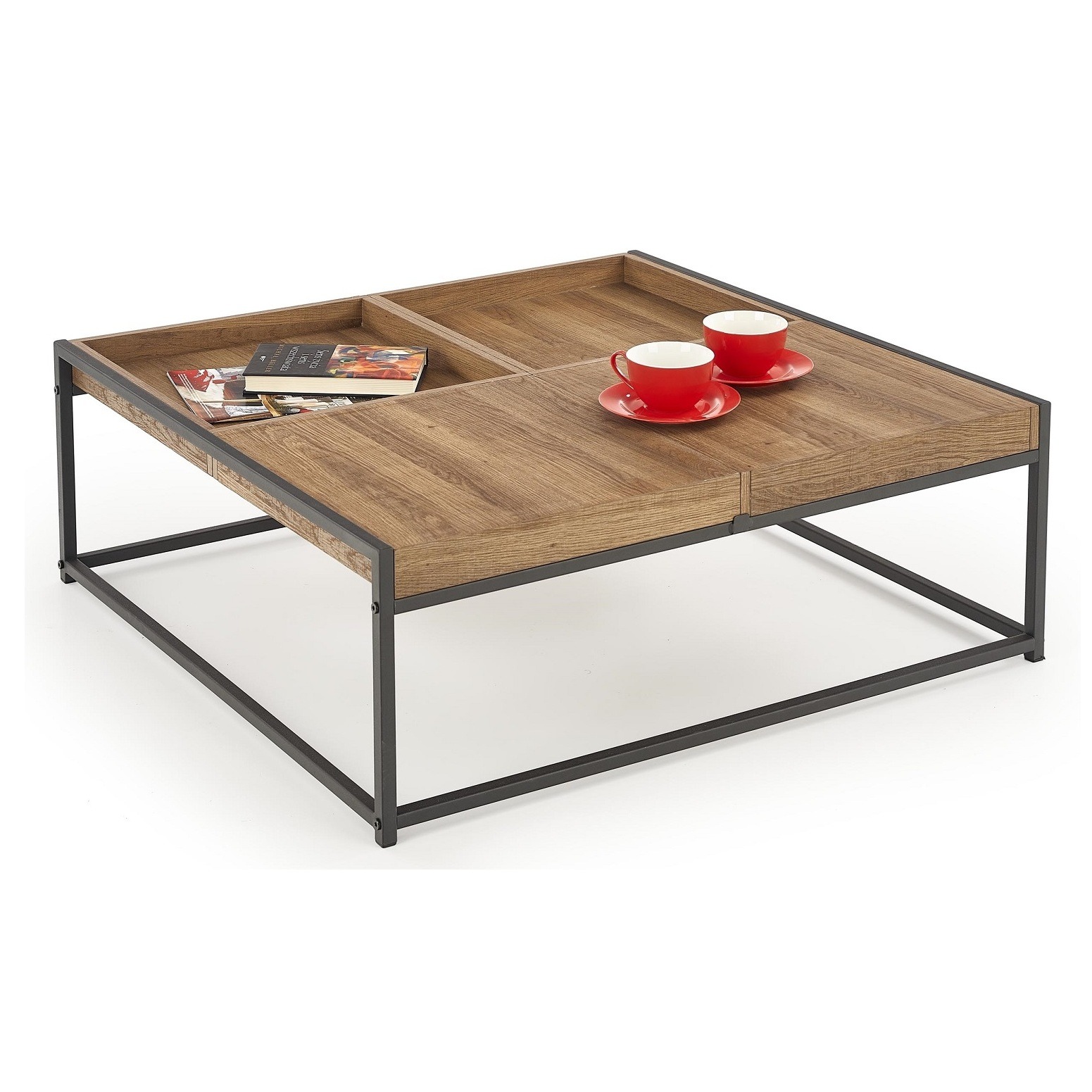 Salontafel Fregata 84 cm breed in goud walnoot