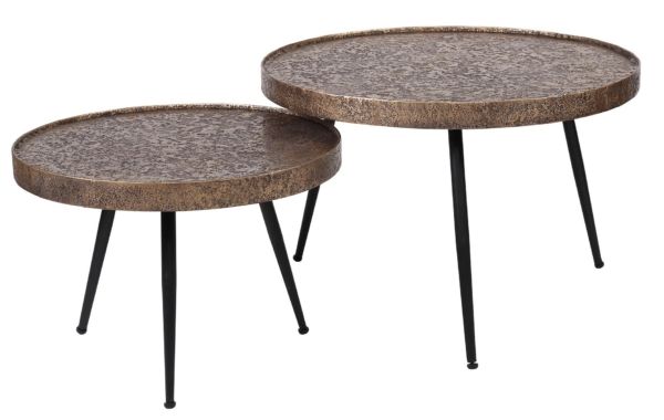 Salontafel set metallic antiek brons