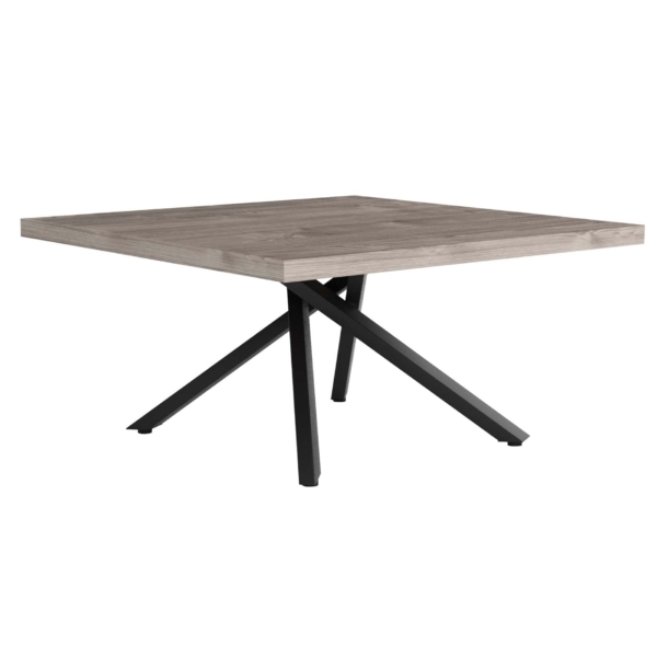 Salontafel snapp X poot 90x90 cm grijs eiken met antraciet