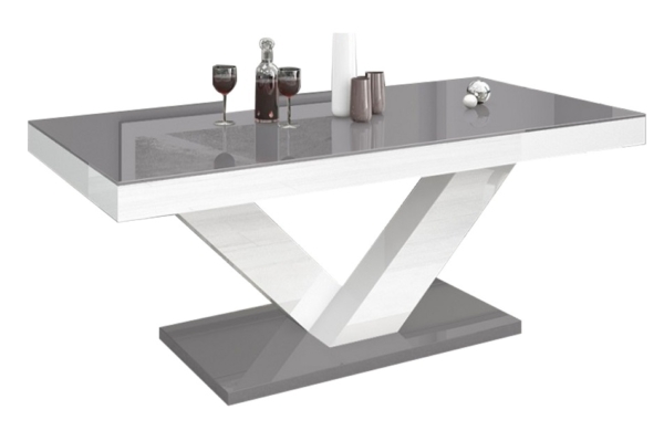 Salontafel Victoria mini 120 cm breed - Hoogglans grijs met wit