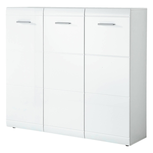 Schoenenkast Adana 134 cm breed in hoogglans wit