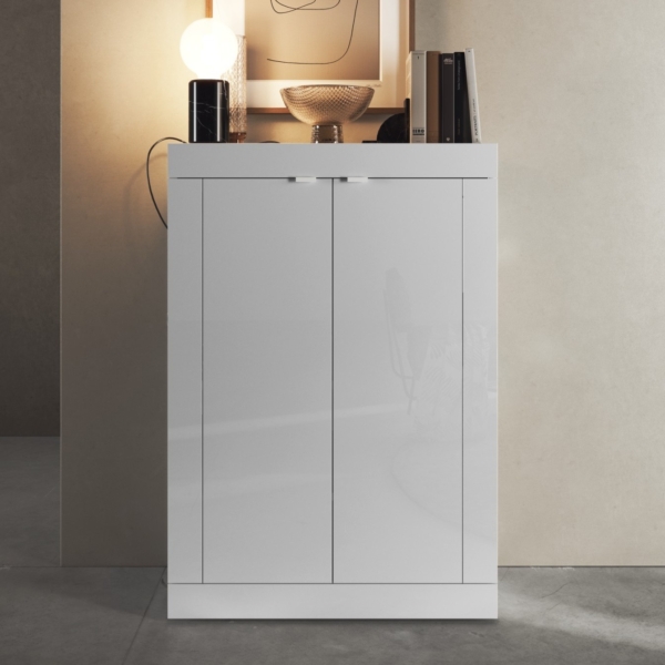 Schoenenkast Basic 78x113 cm hoogglans wit