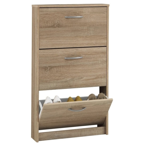 Schoenenkast Step 104 cm hoog in eiken