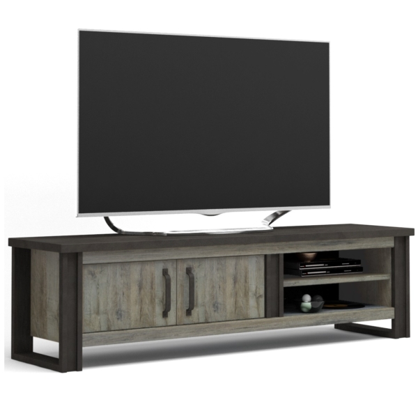 Tv-Meubel Baxter 204 cm breed grijs eiken met antraciet