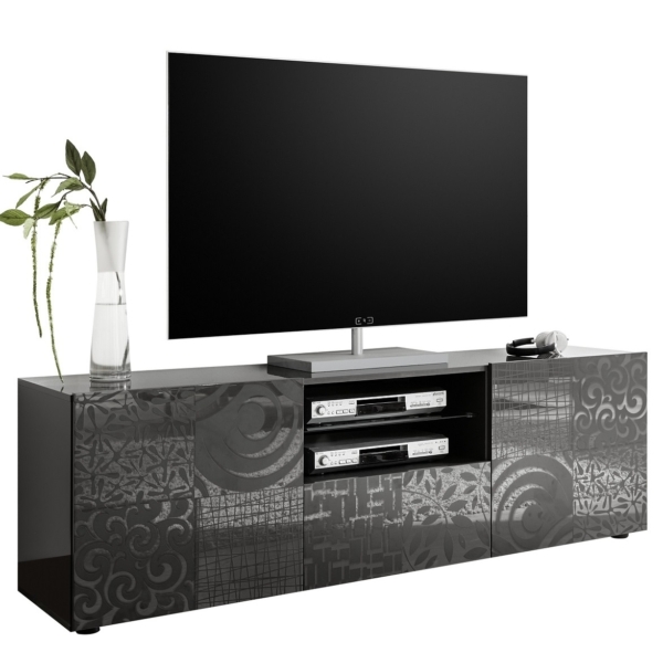 Tv-meubel Miro 181 cm breed in hoogglans grijs