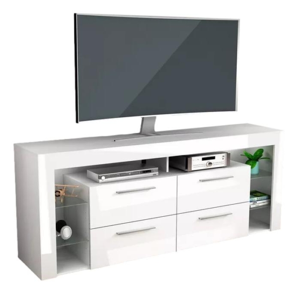 Tv-meubel Raymond 180 cm breed hoogglans wit