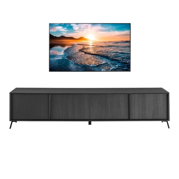 Tv-meubel Steel 205 cm breed 4 deurs burnt black