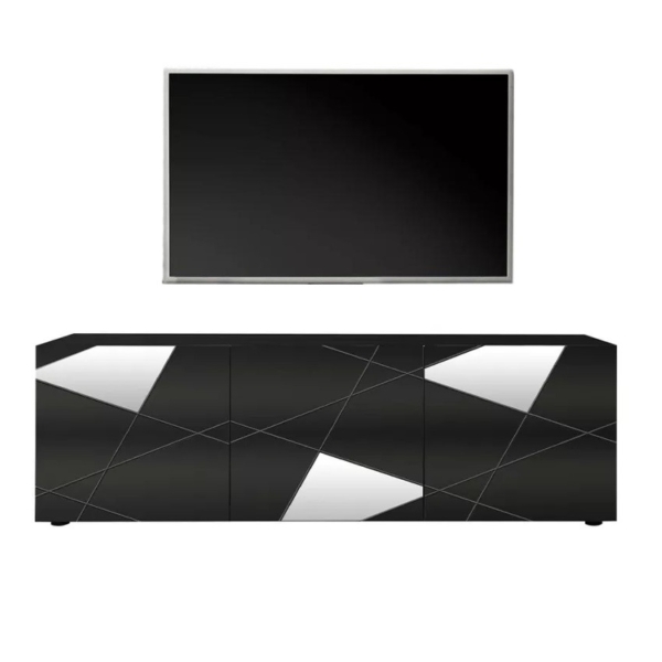 Tv-meubel Vittoria 181 cm breed hoogglans grijs