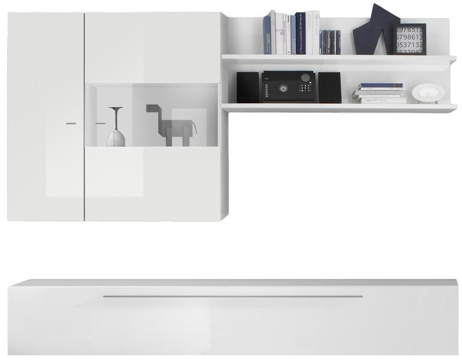 TV-wandmeubel set Helga in hoogglans wit