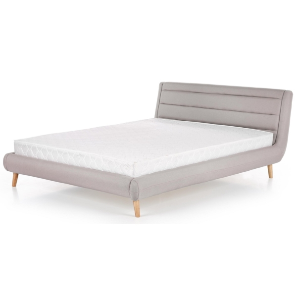 Tweepersoonsbed Elanda 160x200 cm in lichtgrijs
