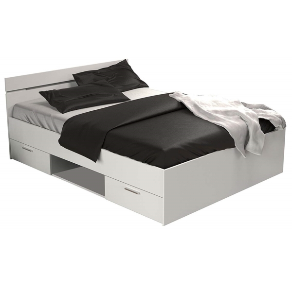 Tweepersoonsbed Lotte 140x190 cm wit