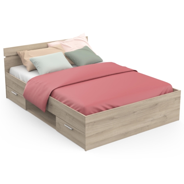 Tweepersoonsbed Lotte 140x200 cm kronberg eiken