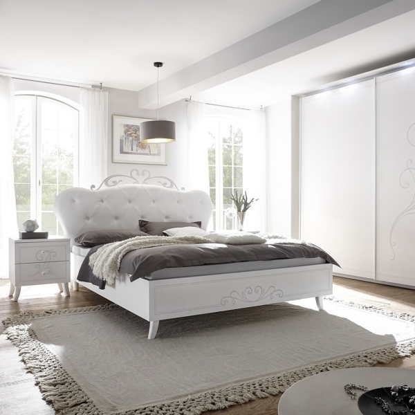 Tweepersoonsbed Nivea 180x200 cm mat wit