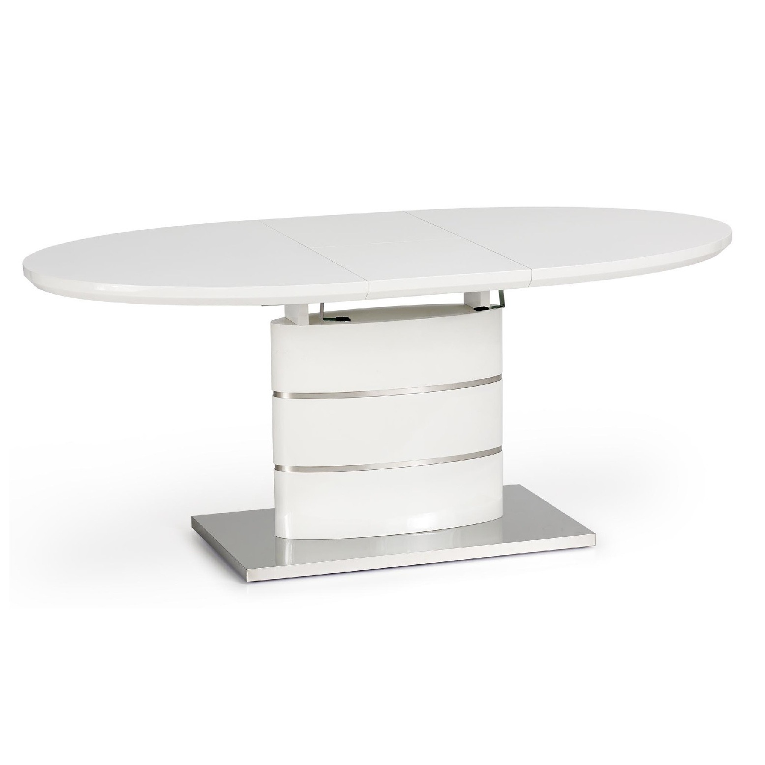 Uitschuifbare eettafel Aspen 140 tot 180cm breed in wit